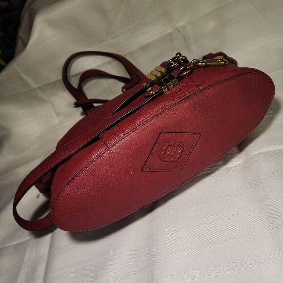 orYANY Cassie Raspberry Pebbled Leather XL Satchel Bag Detachable Shldr Strap - Picture 8 of 16